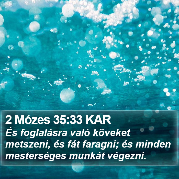 2 Mózes 35:33 KAR Bible Study