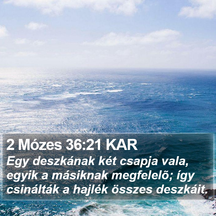 2 Mózes 36:21 KAR Bible Study