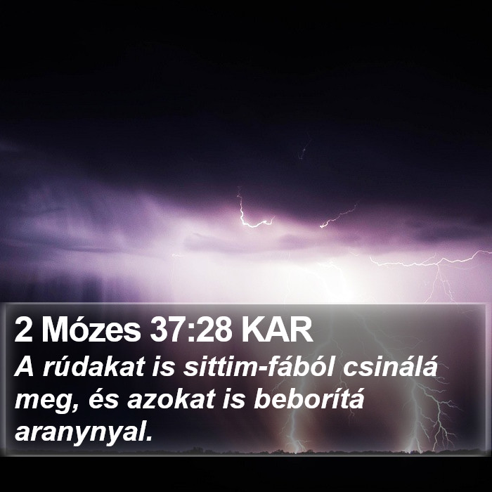 2 Mózes 37:28 KAR Bible Study