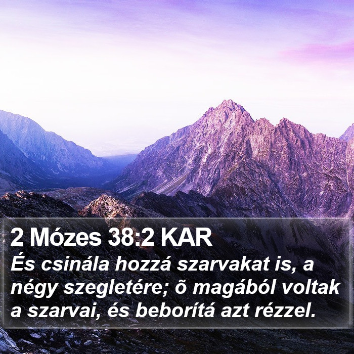 2 Mózes 38:2 KAR Bible Study