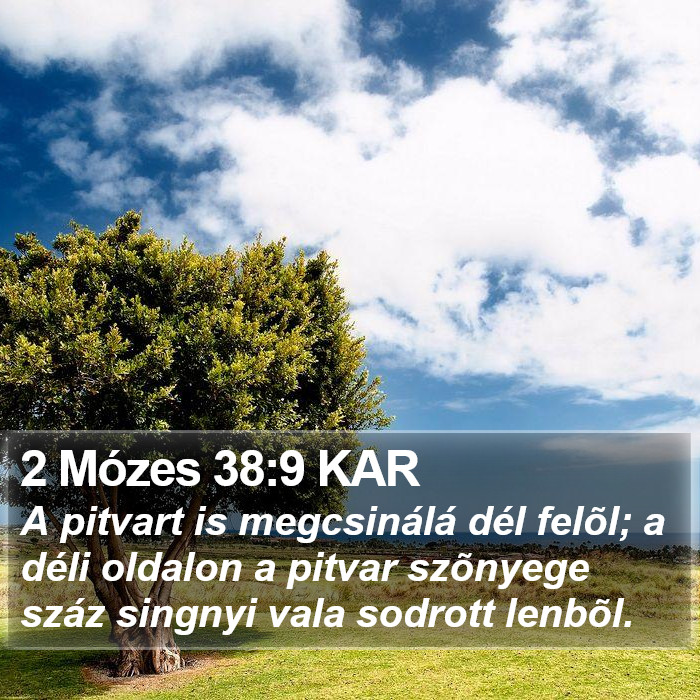 2 Mózes 38:9 KAR Bible Study