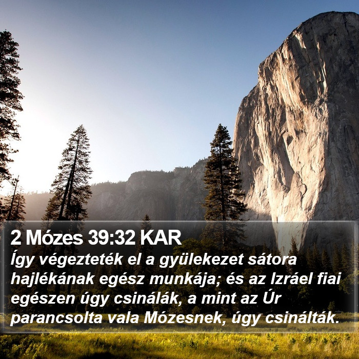 2 Mózes 39:32 KAR Bible Study