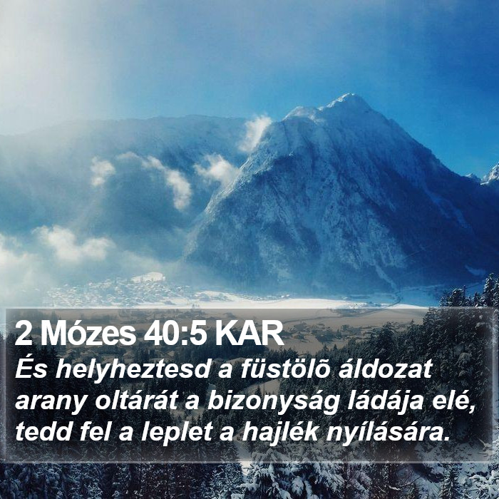 2 Mózes 40:5 KAR Bible Study