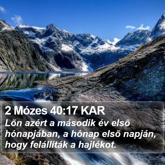 2 Mózes 40:17 KAR Bible Study