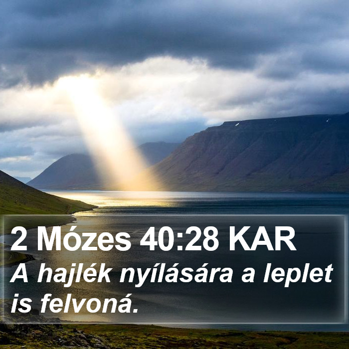 2 Mózes 40:28 KAR Bible Study