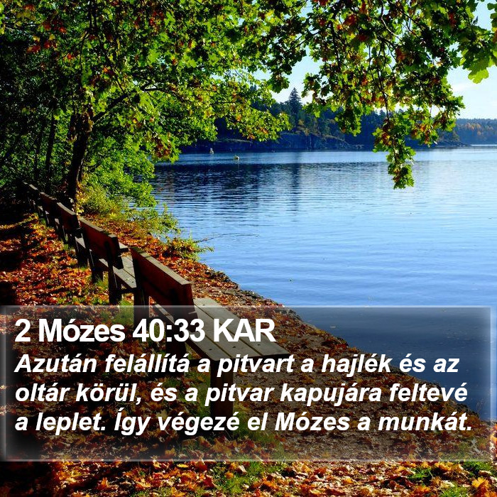 2 Mózes 40:33 KAR Bible Study