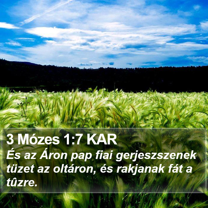 3 Mózes 1:7 KAR Bible Study