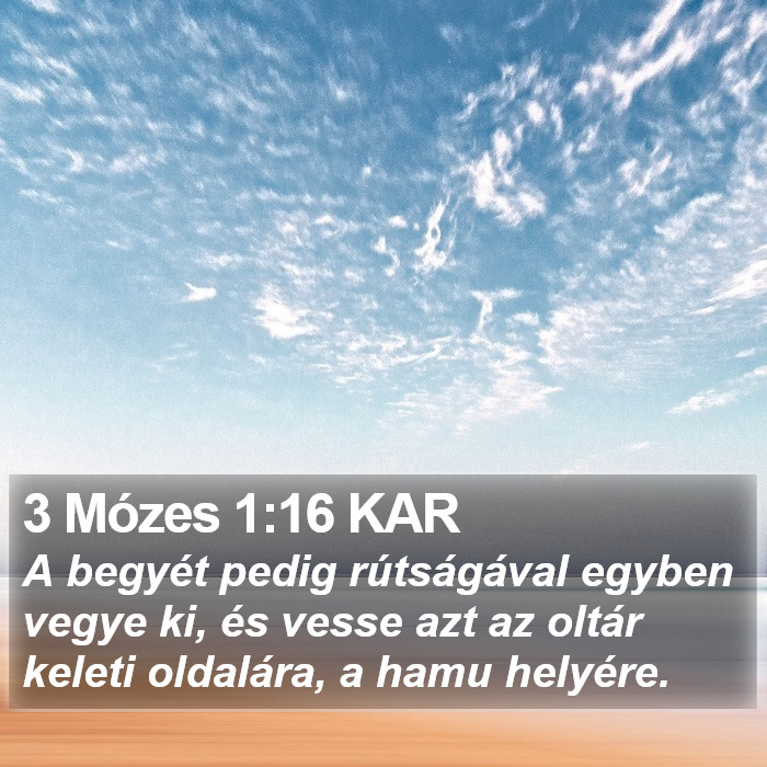 3 Mózes 1:16 KAR Bible Study