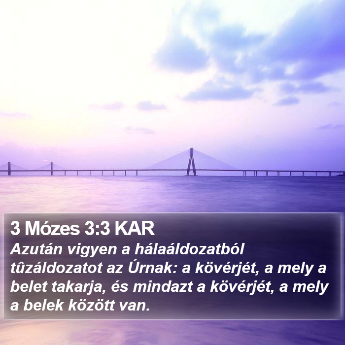 3 Mózes 3:3 KAR Bible Study