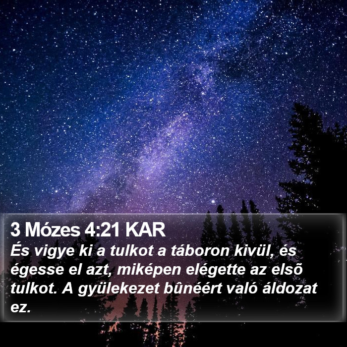 3 Mózes 4:21 KAR Bible Study