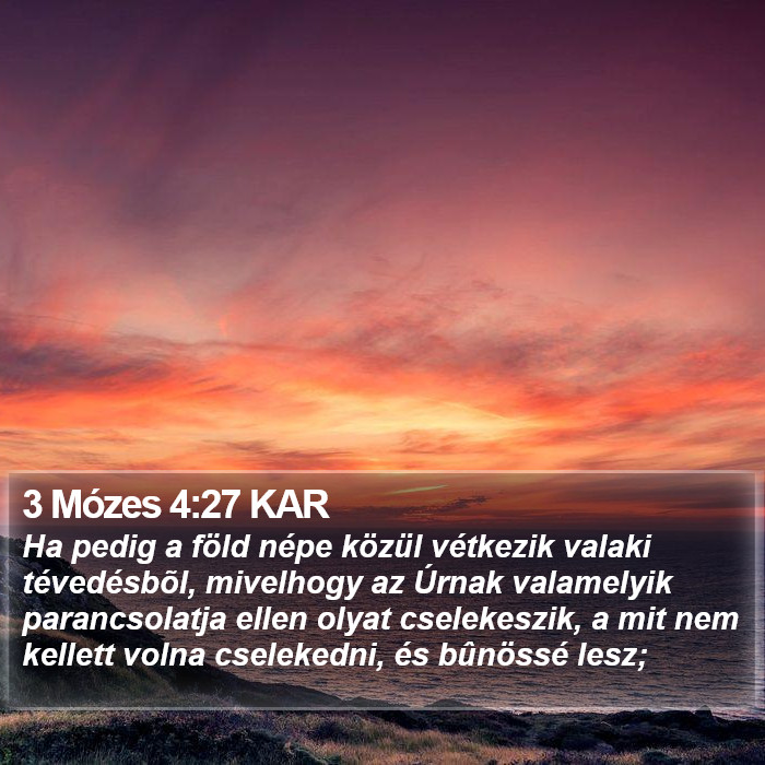 3 Mózes 4:27 KAR Bible Study