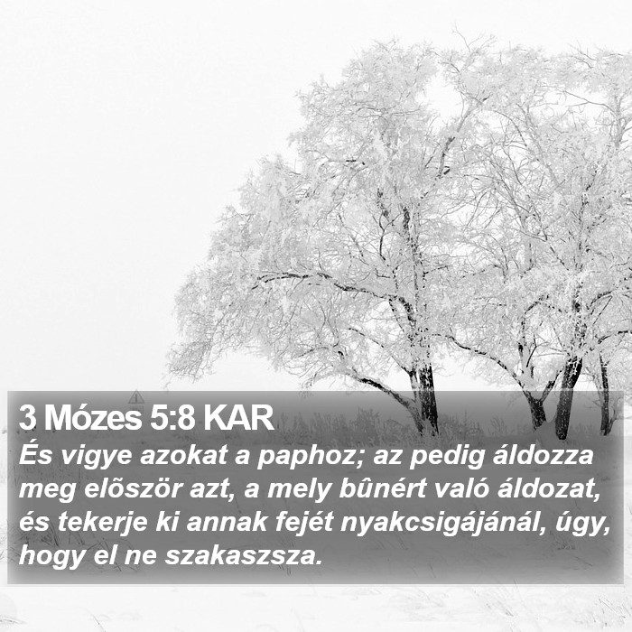 3 Mózes 5:8 KAR Bible Study