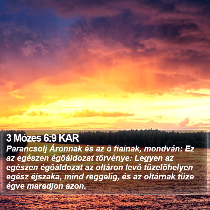 3 Mózes 6:9 KAR Bible Study