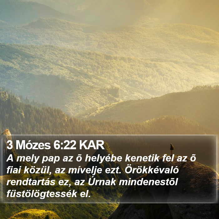 3 Mózes 6:22 KAR Bible Study