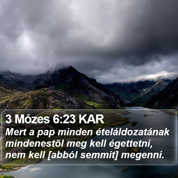 3 Mózes 6:23 KAR Bible Study