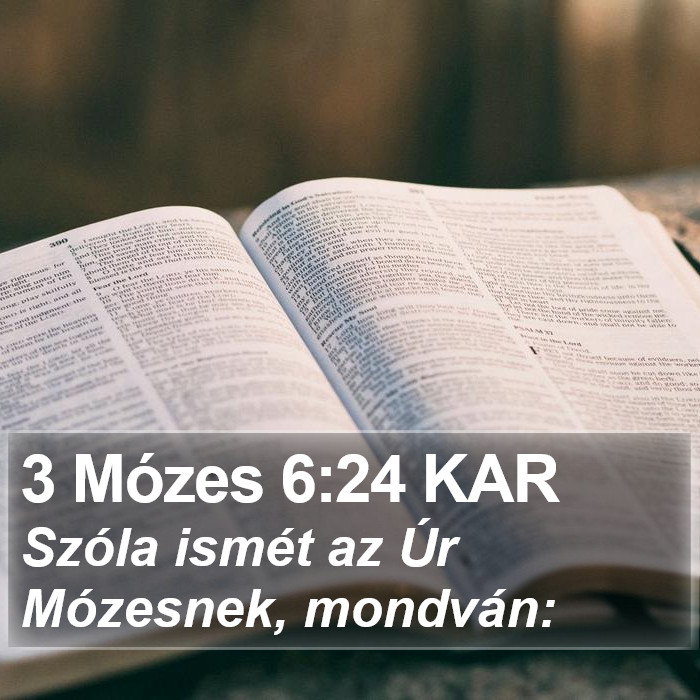 3 Mózes 6:24 KAR Bible Study