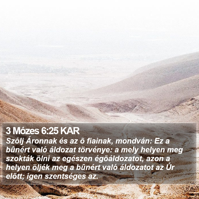 3 Mózes 6:25 KAR Bible Study