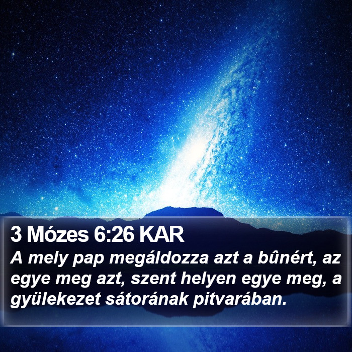 3 Mózes 6:26 KAR Bible Study