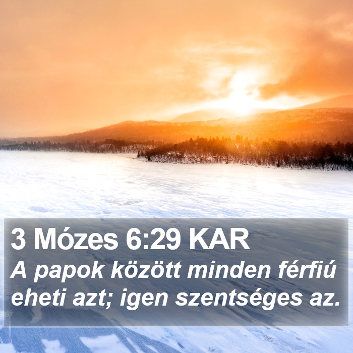 3 Mózes 6:29 KAR Bible Study