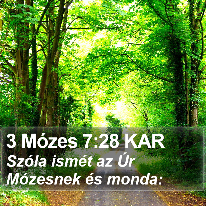 3 Mózes 7:28 KAR Bible Study