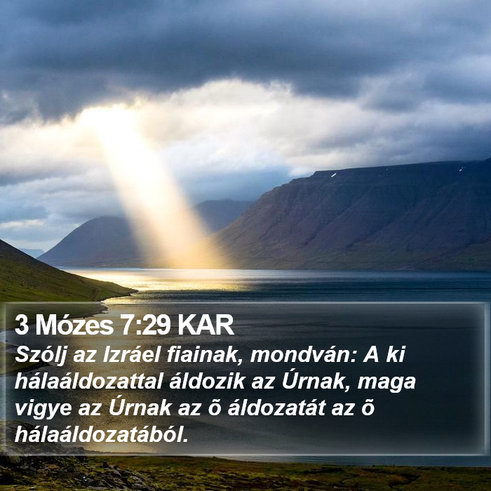 3 Mózes 7:29 KAR Bible Study