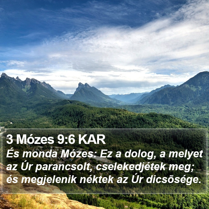 3 Mózes 9:6 KAR Bible Study