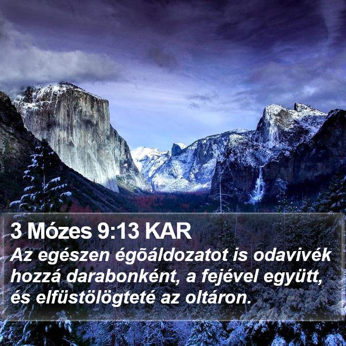 3 Mózes 9:13 KAR Bible Study