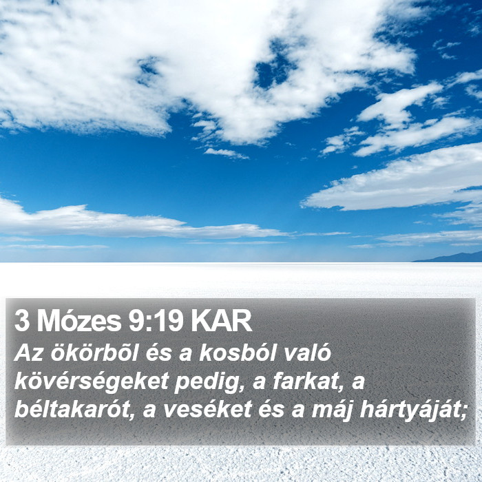 3 Mózes 9:19 KAR Bible Study