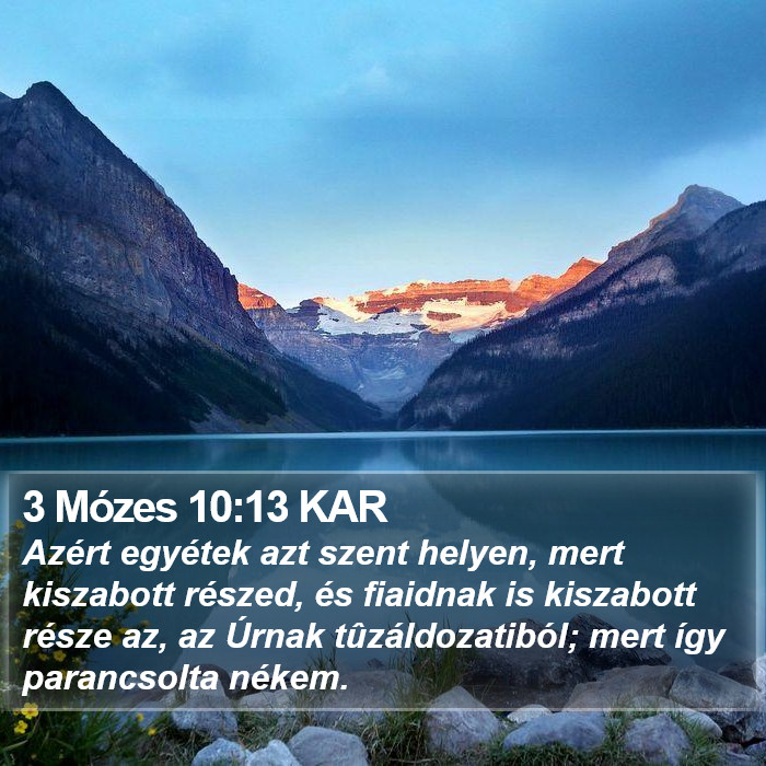 3 Mózes 10:13 KAR Bible Study