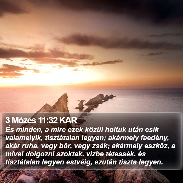 3 Mózes 11:32 KAR Bible Study