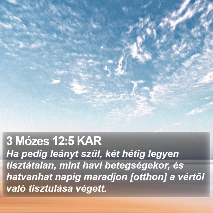 3 Mózes 12:5 KAR Bible Study