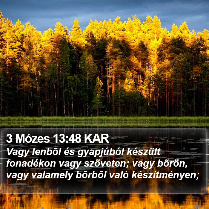 3 Mózes 13:48 KAR Bible Study