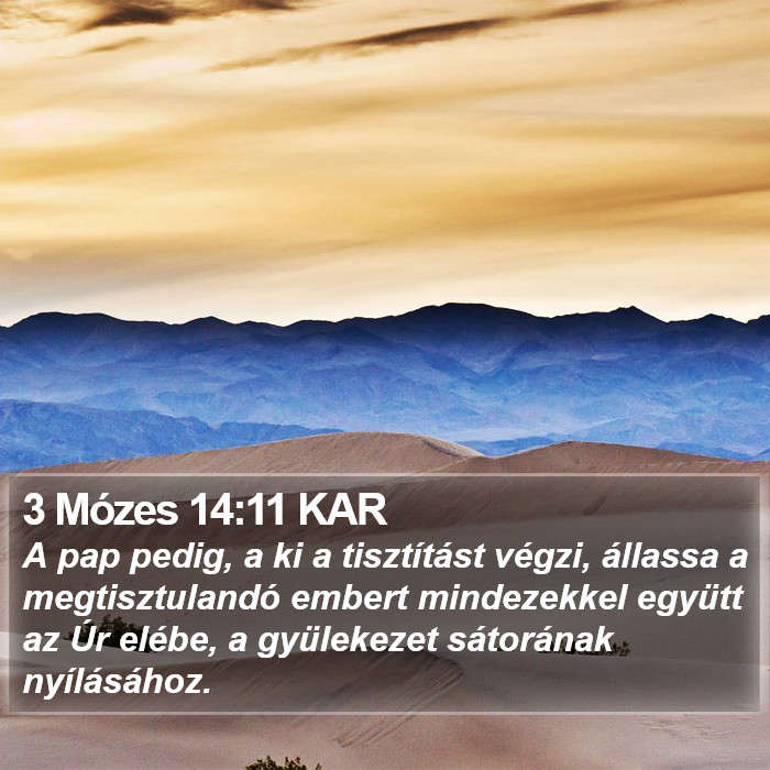 3 Mózes 14:11 KAR Bible Study