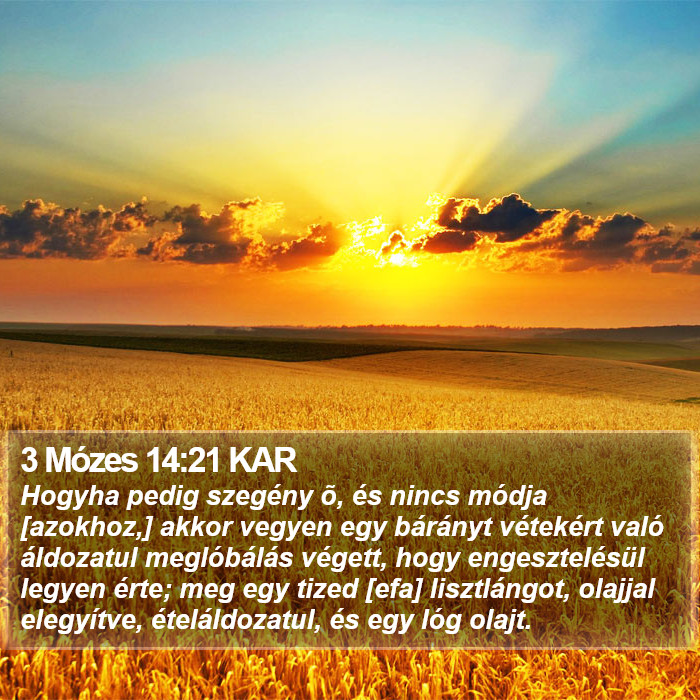 3 Mózes 14:21 KAR Bible Study