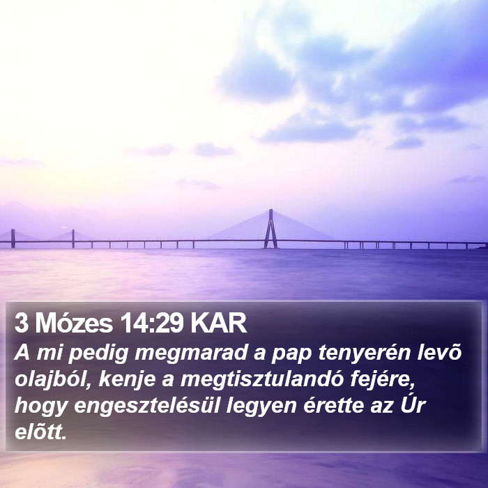 3 Mózes 14:29 KAR Bible Study