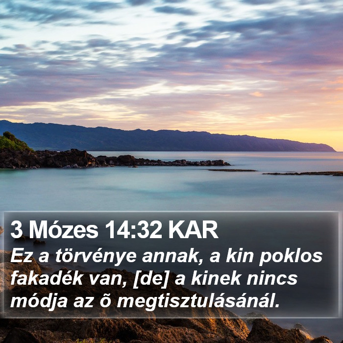 3 Mózes 14:32 KAR Bible Study