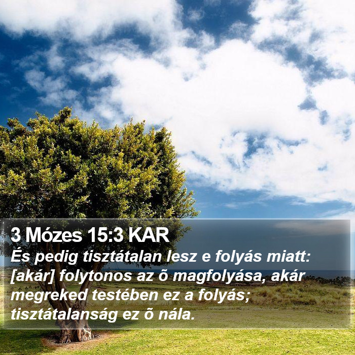 3 Mózes 15:3 KAR Bible Study