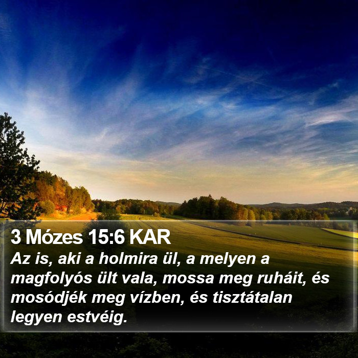 3 Mózes 15:6 KAR Bible Study