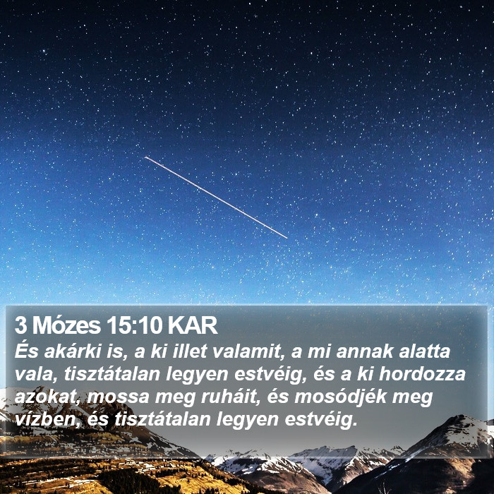 3 Mózes 15:10 KAR Bible Study