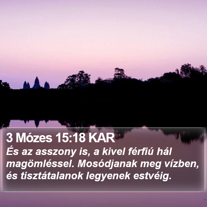 3 Mózes 15:18 KAR Bible Study