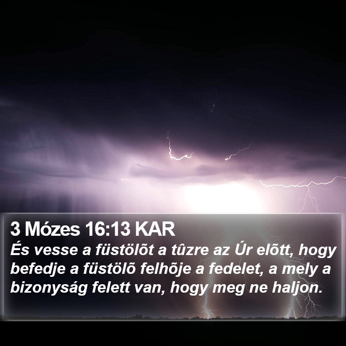 3 Mózes 16:13 KAR Bible Study