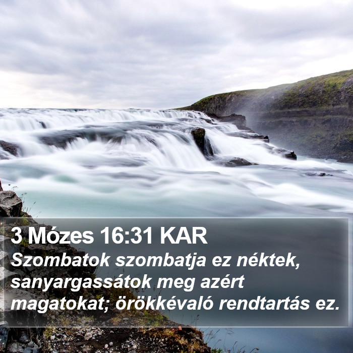 3 Mózes 16:31 KAR Bible Study