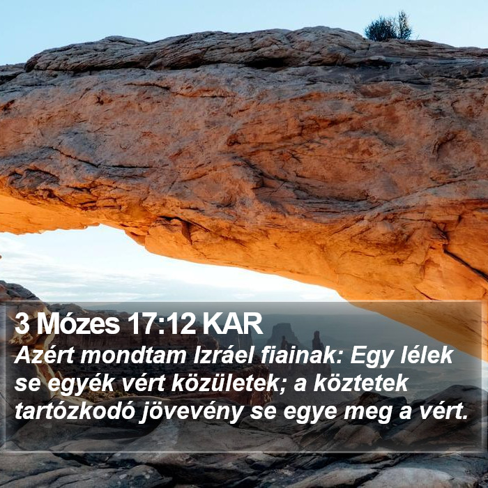 3 Mózes 17:12 KAR Bible Study