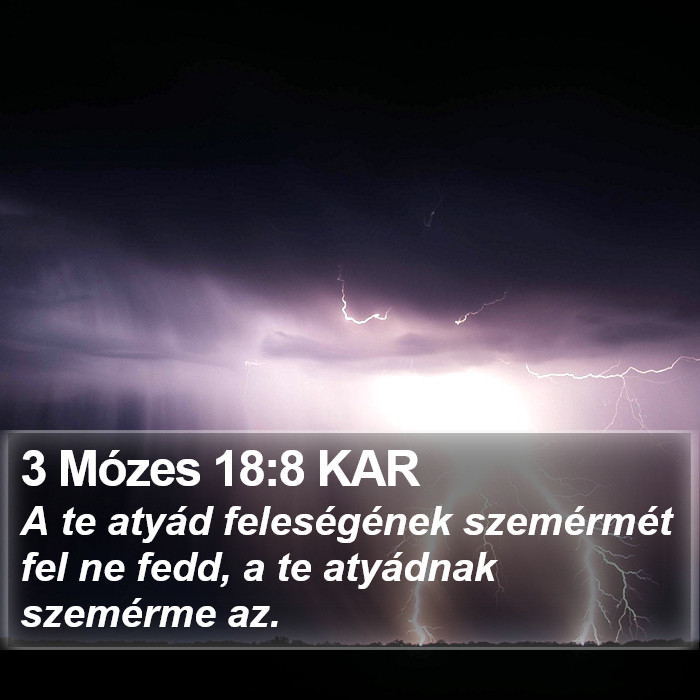 3 Mózes 18:8 KAR Bible Study