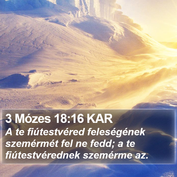 3 Mózes 18:16 KAR Bible Study