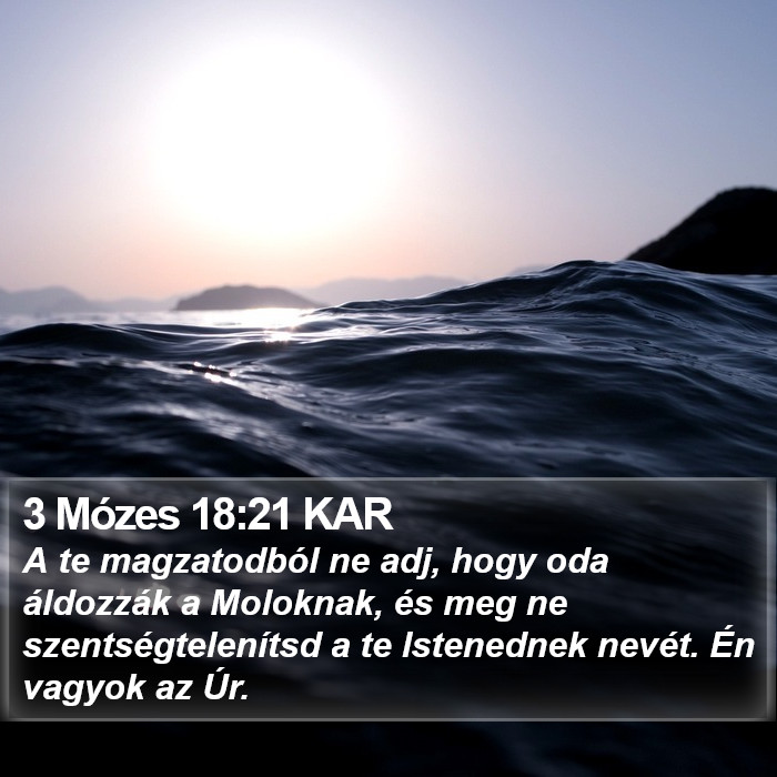 3 Mózes 18:21 KAR Bible Study