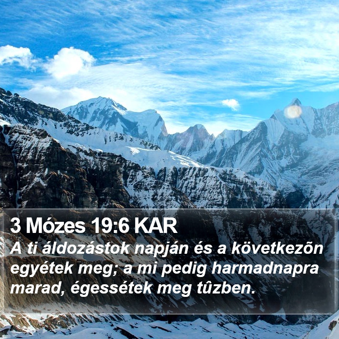 3 Mózes 19:6 KAR Bible Study