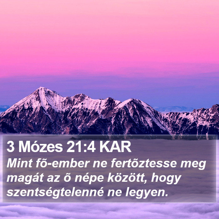 3 Mózes 21:4 KAR Bible Study