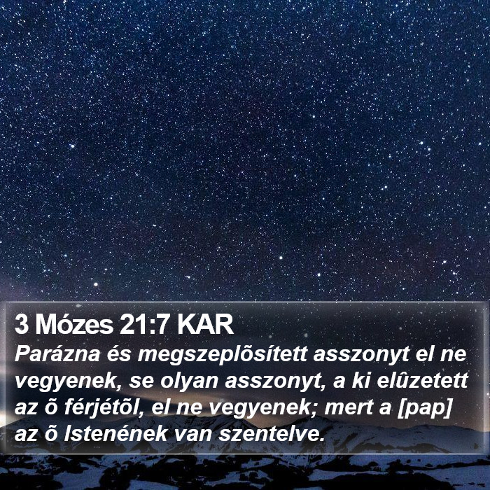 3 Mózes 21:7 KAR Bible Study