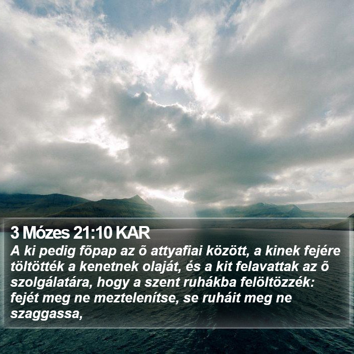 3 Mózes 21:10 KAR Bible Study